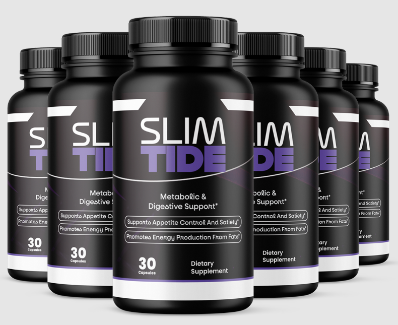 Six bottles of SlimTide metabolic and digestive support